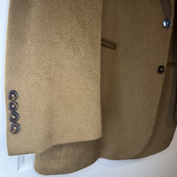 Sport Coat 100% Cashmere 44R Classic Haspel Brown Soft Two-Button Blazer Jacket - Picture 3 of 9